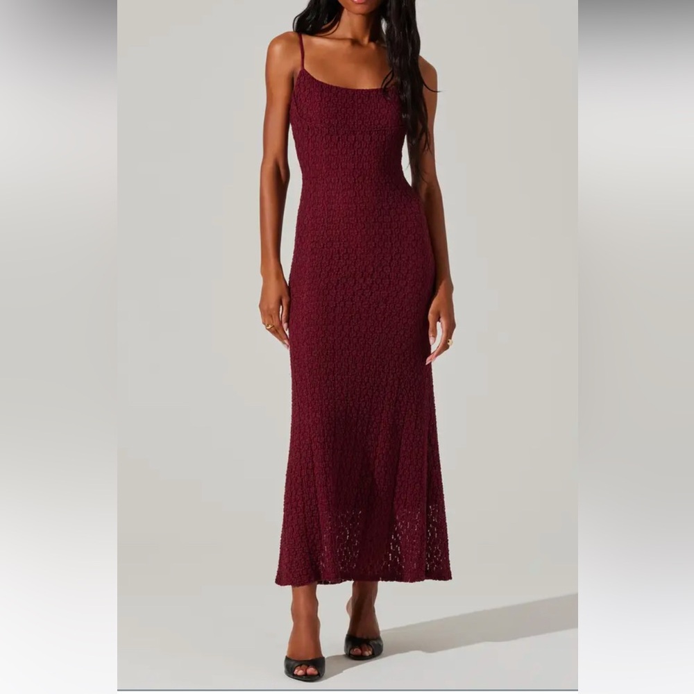 ASTR The Label Renaisse Open Stitch Cotton Blend Dress